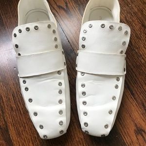 Pheobe Philo Celine white rivet loafers slip on flats 39